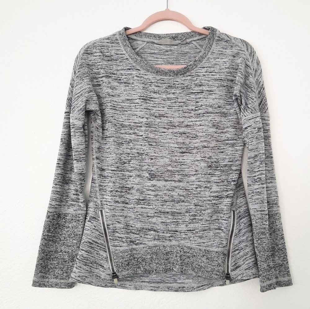 Athleta Gray Side Zip Athletic Top XS